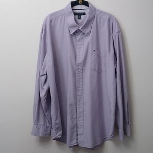 Tommy Hilfiger Men's Oxford Long Sleeve, Lavender, XL